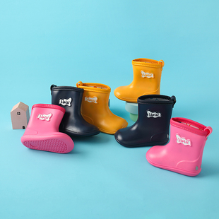 纯色 防滑学生水鞋 日单儿童宝宝雨鞋 男女低筒春夏雨靴轻便幼儿四季