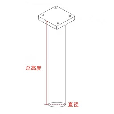 透明亚克力桌腿定.制餐桌支架岩板岛台支撑腿一字型圆柱型书桌子
