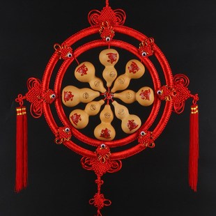 天然葫芦大号中国结八方进才葫芦挂件客厅办公室家居葫芦壁挂