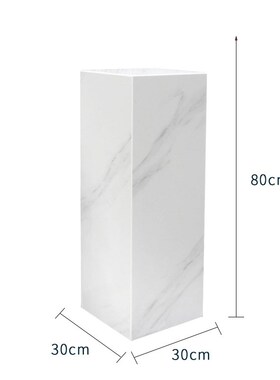 大理石柱子摆件方形白色底座摆件电视石柱家用摆台石墩雕塑台室内