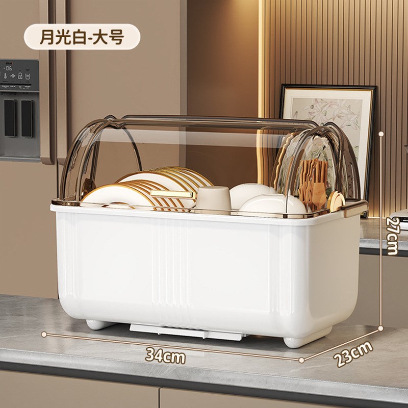 碗碟收纳架碗柜家用厨房带盖沥水置物架放餐具盘子碗筷收纳盒
