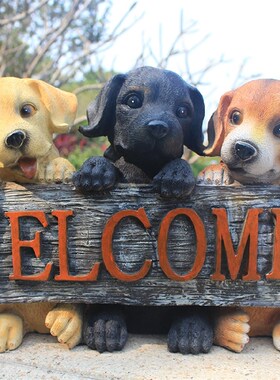 招财户外花园园林迎宾狼狗摆件庭院景观仿真动物装饰品工艺品雕塑