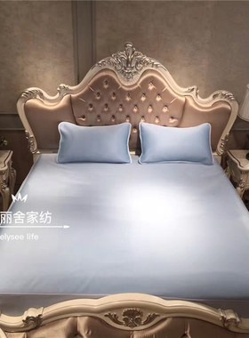 夏季可水洗冰丝席新一代云母纤维凉席1.8米床笠纯色简约灰色席子