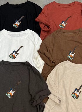 大厂货 刺绣的图 62027纯棉的短袖t恤女宽松大码休闲上衣