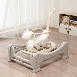 儿童摇摇马溜溜车二合一木马蹦蹦车婴儿摇椅宝宝摇马周岁礼物玩具