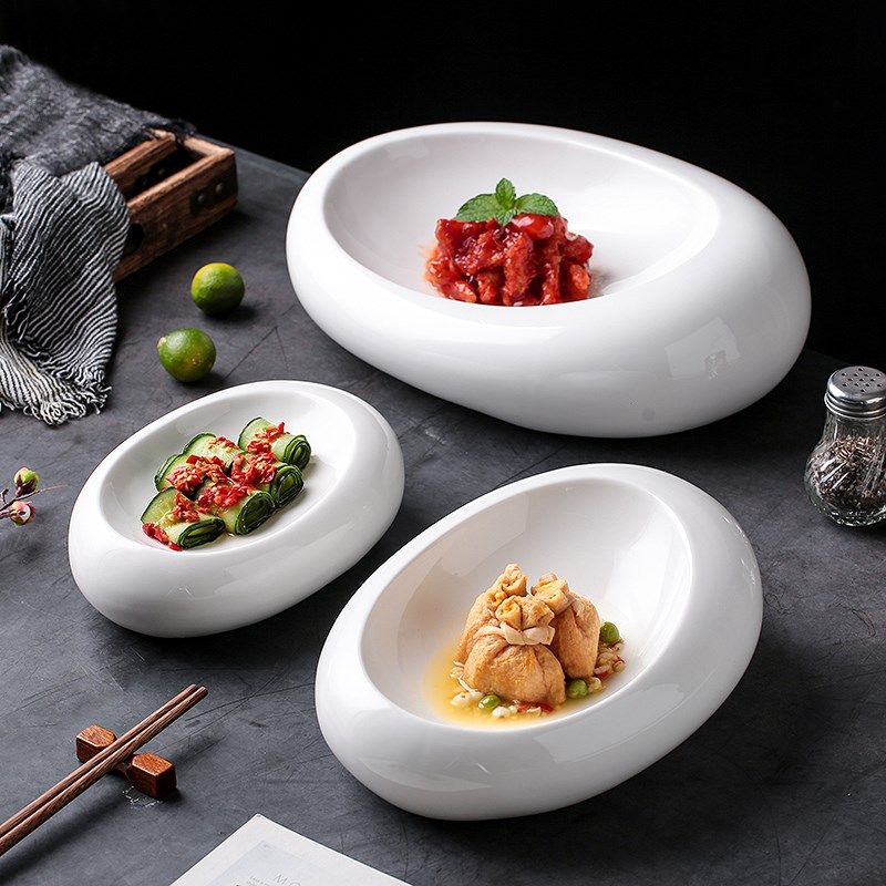 特色新款意境菜餐具保温菜盘陶瓷盘子酒店不规则汤盘法式西餐摆盘,餐饮具,盘,淘宝优惠券,粉丝福利购,淘宝优惠卷