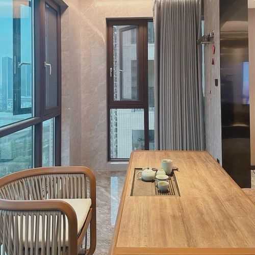 新中式实木茶桌椅组合黑胡桃木阳台茶台现代简约家用泡茶桌喝茶桌