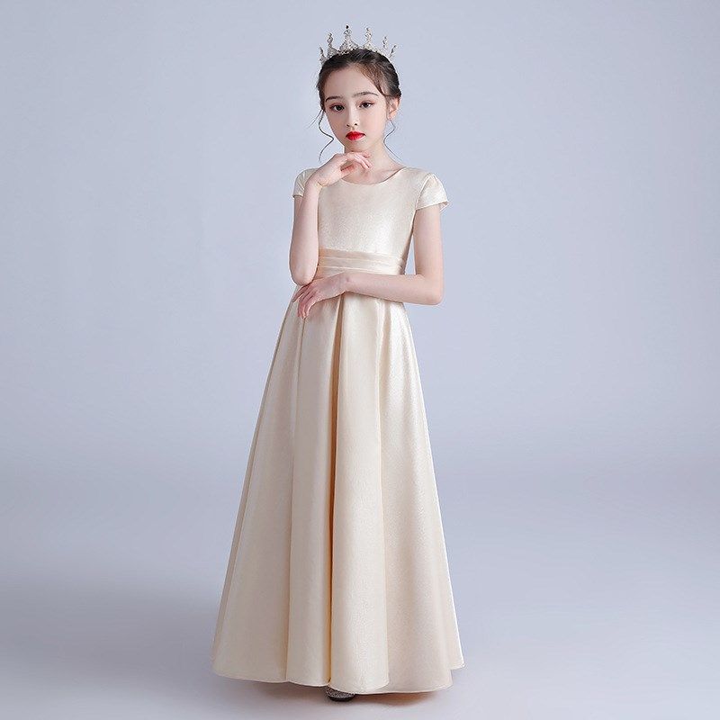 女童钢琴表演礼服裙高贵女孩学生晚会主持人小礼服大提琴演出服