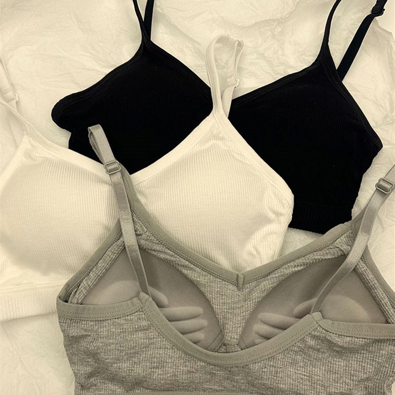 纯色内衣女棉质无钢圈大学生高中生少女文胸聚拢上托秋冬小抹胸罩