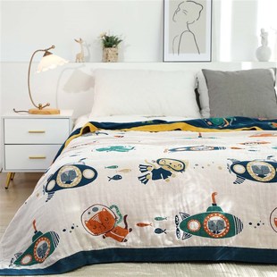 四层纱布加厚毛巾被纯棉单人双人盖毯夏季 空调毯被毛毯夏凉被 薄款