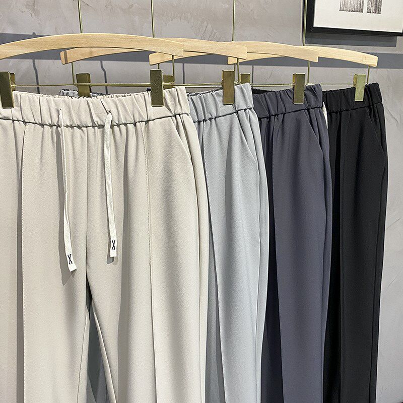 阔腿裤男百搭西裤高级感九分西装裤折痕设计感长裤宽松垂感休闲裤