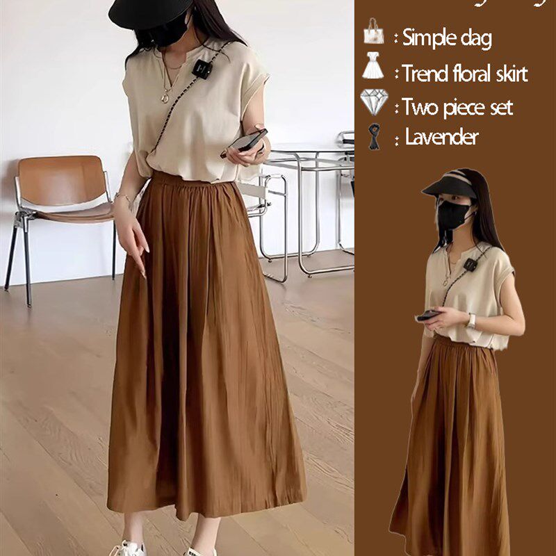 夏季女装2024新款微胖高级感时尚小个子显高显瘦遮肉两件套装裤子