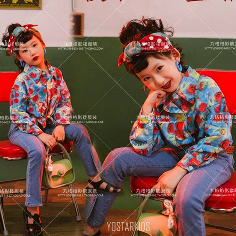 小童舞台走秀幼儿园覆古港风演出服模特比赛服装儿童写真艺术照潮