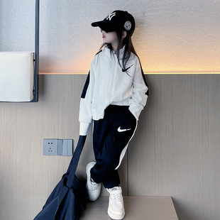 女童春秋套装儿童网红时髦洋气童装春季炸街外套女大童春装运动服