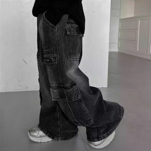 男童加绒牛仔裤冬装2024新款儿童酷帅男孩秋冬季加厚一体绒工装裤