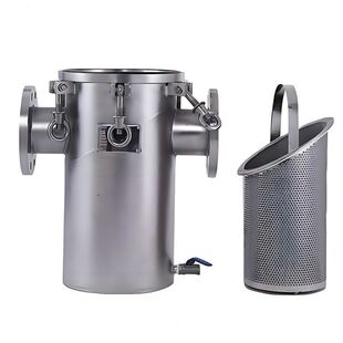 过滤器工业法兰接口蓝式 直供篮式 毛发收集器平底304316不锈钢
