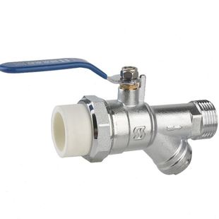 加厚PPR过滤器球阀外丝暖气铜球阀Y型过滤器一体活接铜阀门玉环