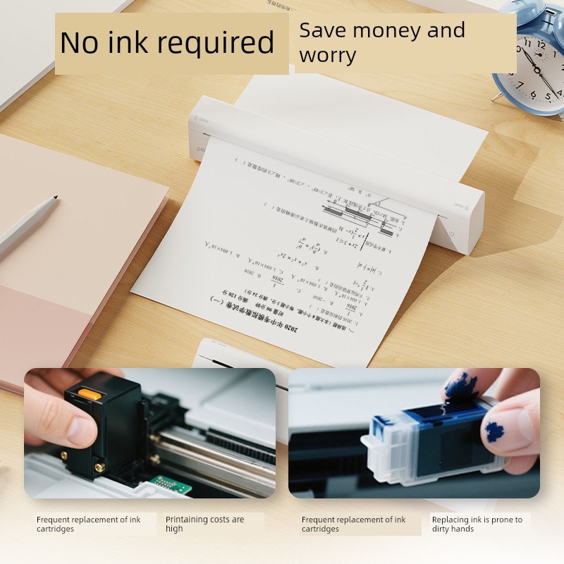 爱立信家用打印机便携式小型可连接手机学生作业A4纸试卷黑白无墨