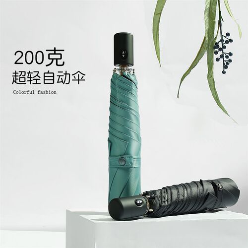 183g全自动女男真防晒遮阳超轻抗风安全防回弹加固晴雨Y两用黑胶
