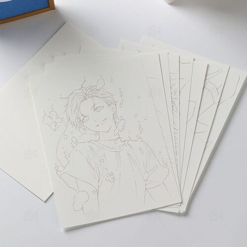 三月铃线描本日漫少年男r孩人物新手绘线稿填涂色水彩画纸临摹底