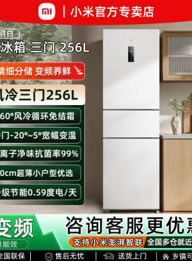 小米米家256L家用一级能效节能风冷出租房二人用271L小型冷藏冰箱