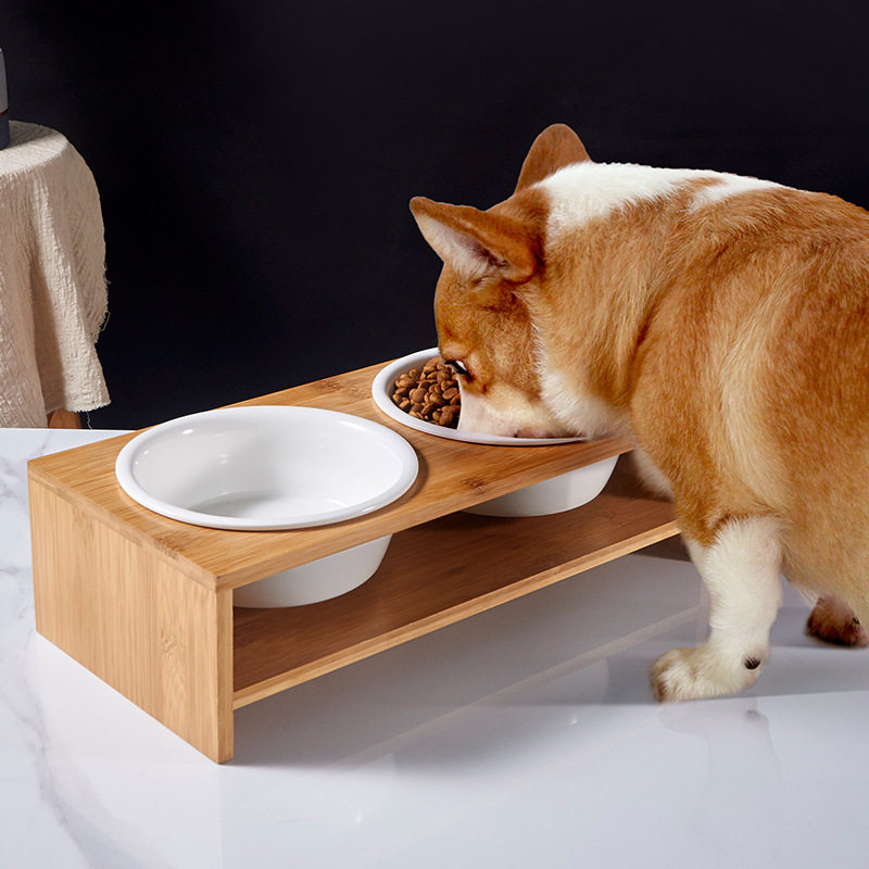 大型犬狗狗护颈高脚食盆双碗拉布拉多金毛饭盆饮水大号陶瓷狗碗