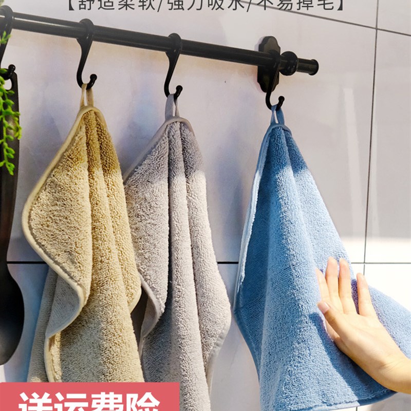 擦手巾挂式吸水不易掉毛加厚大号毛巾擦手家用厨房卫生间专用抹布