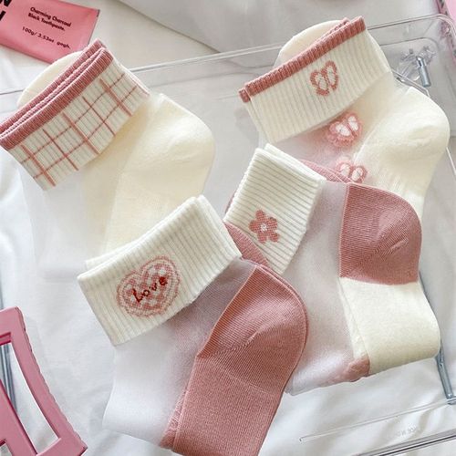 水晶袜子女玻璃丝短袜女夏季薄款透明纯棉底透气女袜潮网红款夏天