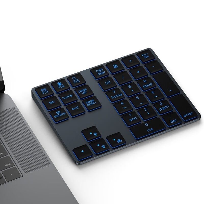 峥图34键铝合金数字键盘背光小键盘无线蓝牙充电财务会计炒股笔记