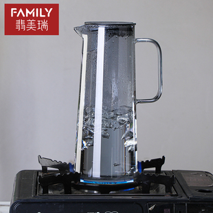 冷水壶玻璃耐高温家用食品级带盖子高硼硅夏季开水装凉水壶高级感