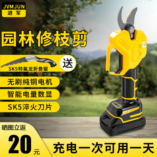 电动剪刀充电式园林果树锂电修枝剪修剪树枝电剪刀园Y艺剪枝神器