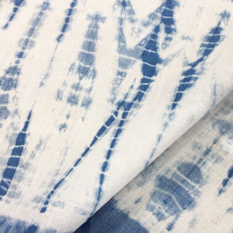 扎染蓝染布料草木染麻棉面料手工diy窗帘服装沙发抱枕床上用品