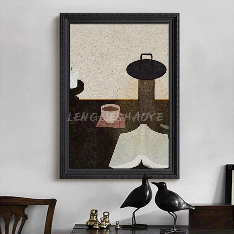 法式中古风静物摆件高级感手绘油画茶杯蜡烛客厅玄关抽象装饰挂画,家居饰品,现代装饰画,淘宝优惠券,粉丝福利购,淘宝优惠卷