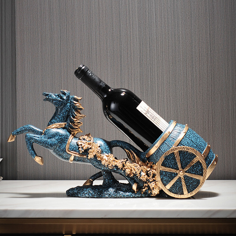 马到成功轻奢创意红酒架酒柜摆件乔迁新居礼品葡萄酒装饰品餐边柜,家居饰品,装饰摆件,淘宝优惠券,粉丝福利购,淘宝优惠卷