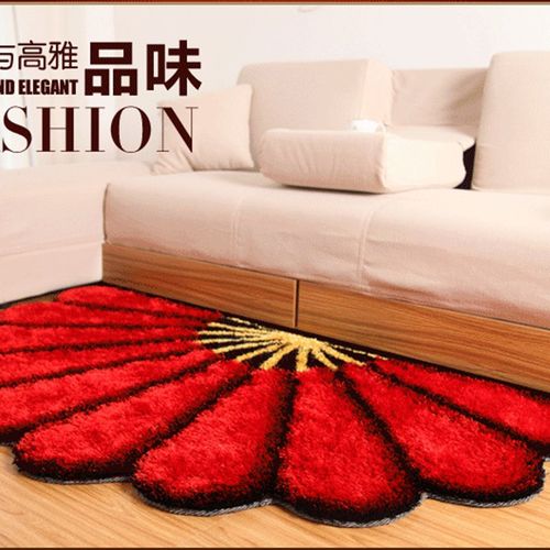 3d立体扇形地垫男女生卧室床边地毯个性半圆玄关飘窗手工可擦免洗