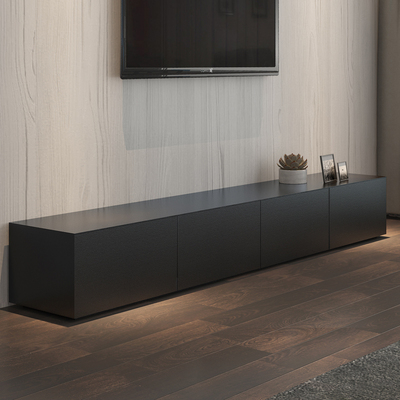 现代简约电视f柜组合 黑色橡木纹客厅电视机柜小户型北欧地柜家具