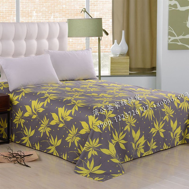 单人宿舍学生床单 单件纯棉斜纹印花床单 全棉双人被单