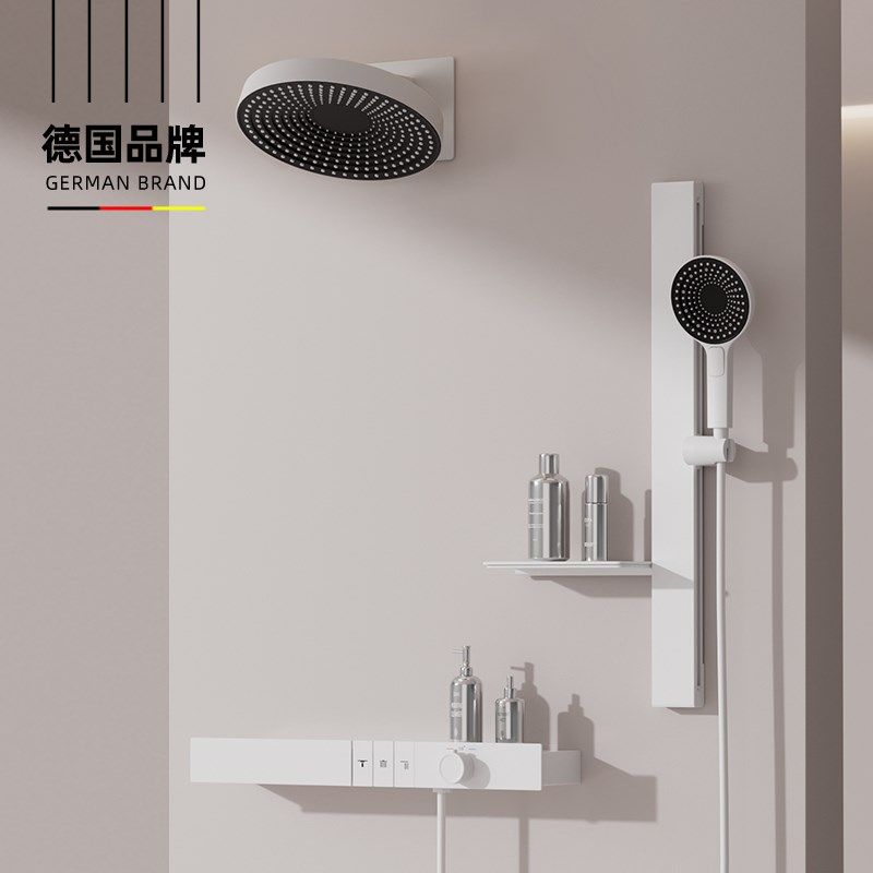 德国636e明暗装淋浴花洒套装入墙式升降杆置物台恒温淋浴屏