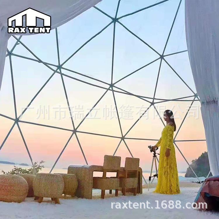6米全透明球形酒店帐篷带轨道窗帘的帐篷屋用于森林度假帐篷民宿
