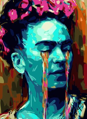 数字油画diy减压画客厅手工填色人物油彩画Frid Khlo弗里达卡罗