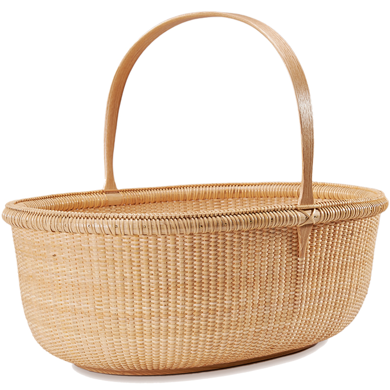 藤编收纳篮提手菜篮子家居收纳筐购物篮手工编织创意时尚水果篮