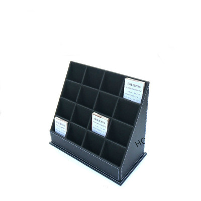 大容量多层格名片盒地产售楼部前台名片架皮质名片座定做竖版商务