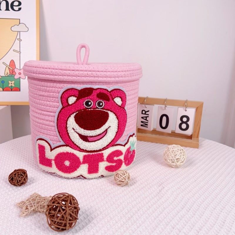 粉色贴片草莓熊收纳零食杂物收纳整理