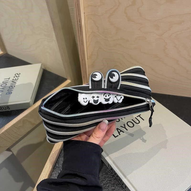 一根拉链笔袋创意文具爱抖音一根卡通大容量帆布小怪兽男女,文具电教/文化用品/商务用品,笔袋,淘宝优惠券,粉丝福利购,淘宝优惠卷