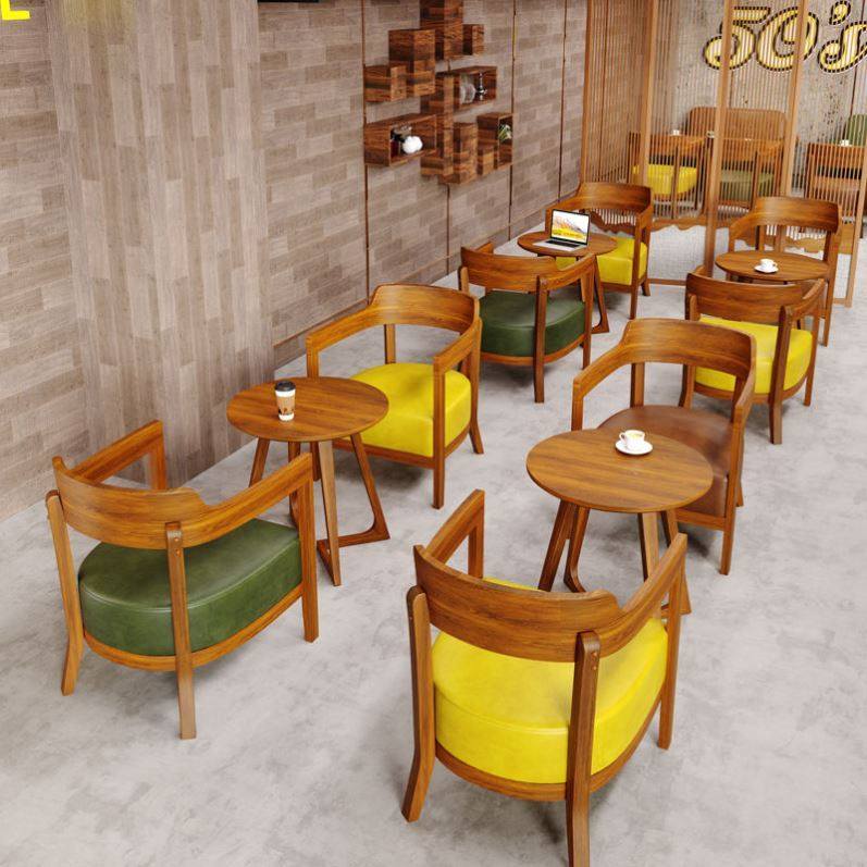 咖啡厅沙发接待洽谈休闲沙发椅休息区实木围椅书吧餐饮奶茶店桌椅,商业/办公家具,商用餐椅,淘宝优惠券,粉丝福利购,淘宝优惠卷