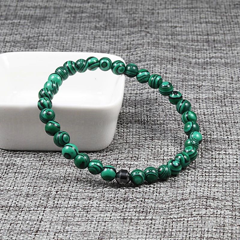 .6mm Malachite Stnone Bracelet Classic Natural Bead Men Brac