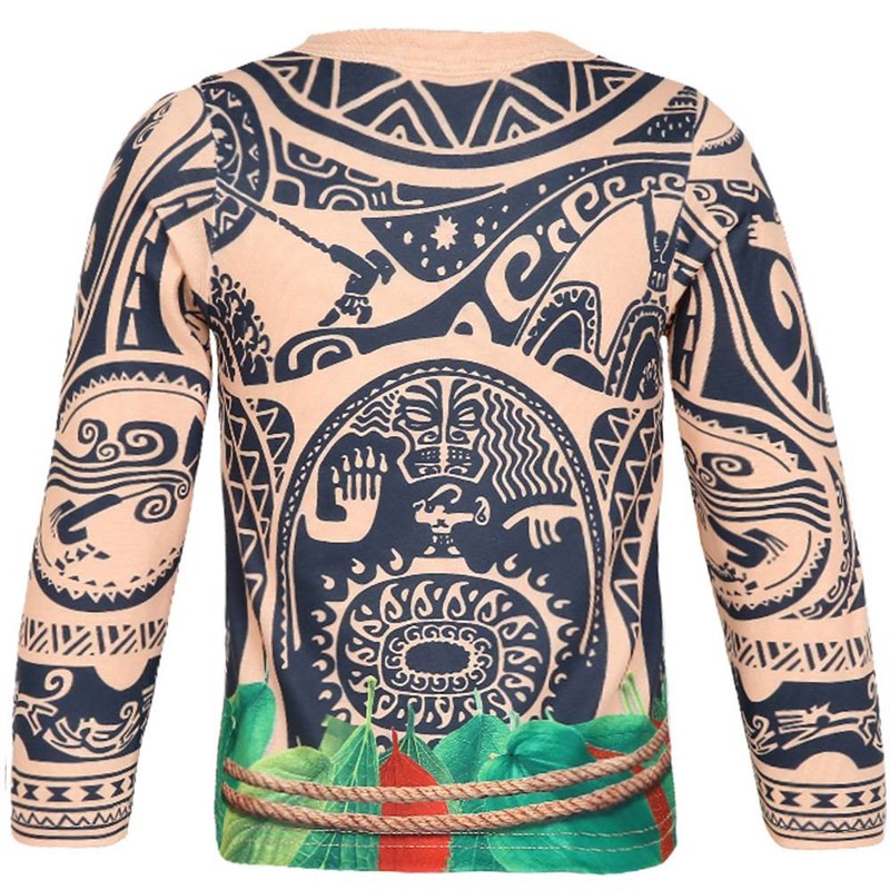 儿童万圣节装扮魔法毛伊Maui Cos服装I男孩海洋奇缘纹身树叶演出