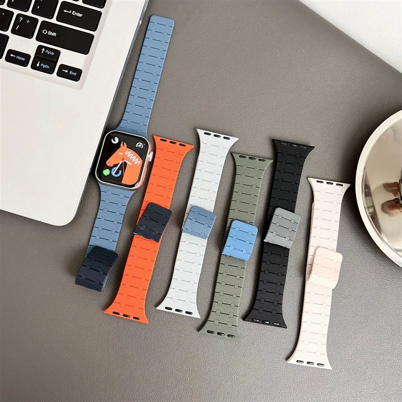 Magnetic Silicone Strap Fwor Apple Watch Ultra band 49mm 45m