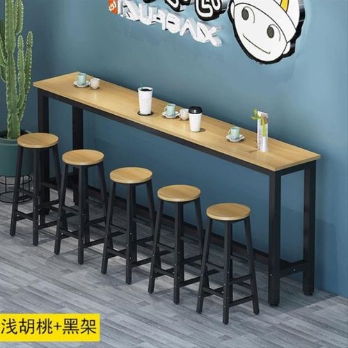 小吃店吧台椅餐桌靠窗靠墙吧台桌长条桌现代家用桌椅