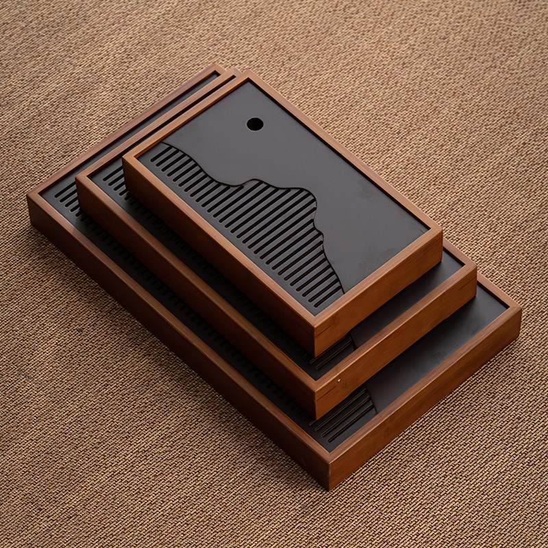 竹制小茶盘方形干泡盘小号中式迷你储水式托盘茶海台功夫茶具茶道